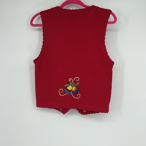 Vintage Nutcracker Christmas Sweater Vest Small Holiday Embroidered Beaded Sz S - Picture 3 of 4